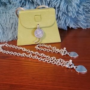 Bracelet 7" and Necklace 17" heart toggle